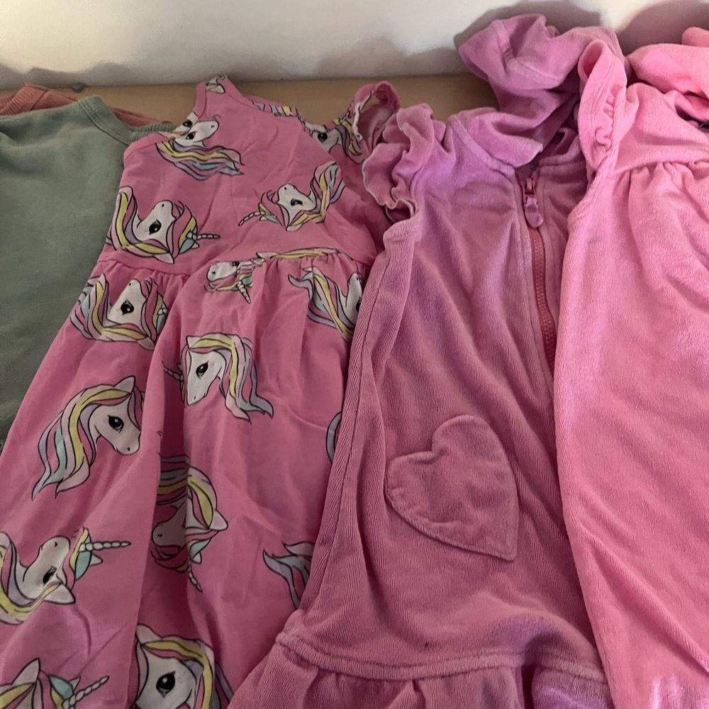 H&M old navy mixed lot brand Pink girls print  Kids Dresses 4-5-6 robes - Picture 6 of 7